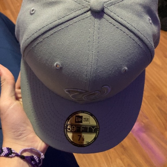 grey fitted mlb washington nationals hat 7/1/8 - Picture 2 of 3